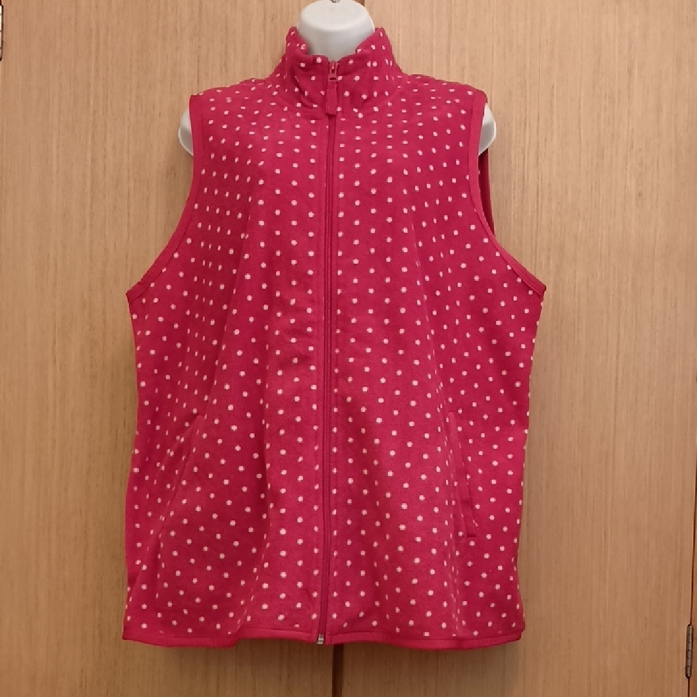 +SZ Woman Within SZ 18/20 Red/White Polka Dot Vest